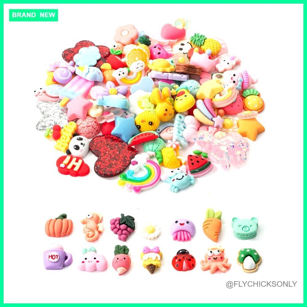 100pc Resin Slime Charms, Non-Toxic Craft Decorations, DIY Accessories